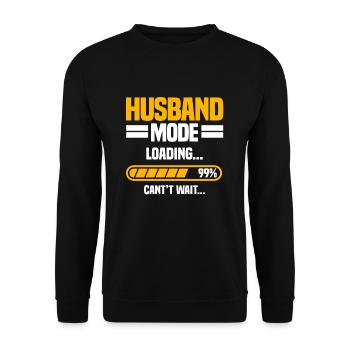 Husband Mode Loading 99% Can't Wait... - Unisex Sweatshirt - black - Front - Alina (178cm) & Michal (187cm)