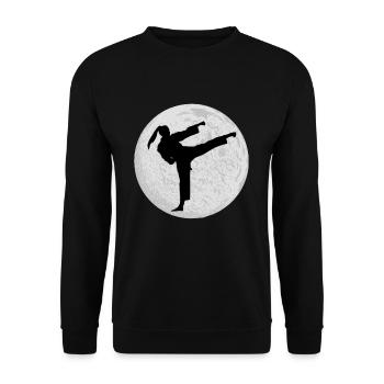 Taekwondo Girl Moon - Unisex Sweatshirt - black - Front - Alina (178cm) & Michal (187cm)