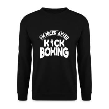 I'm Nice After Kickboxing - Unisex Pullover - Schwarz - Vorne - Alina (178cm) & Michal (187cm)