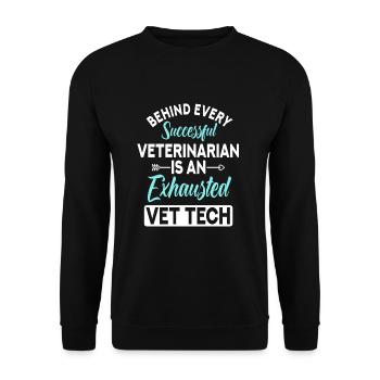 An Exhausted Vet Tech - Unisex Sweatshirt - black - Front - Alina (178cm) & Michal (187cm)