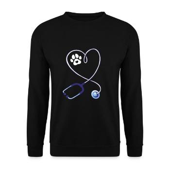 Vet Tech Stethoscope - Unisex Sweatshirt - black - Front - Alina (178cm) & Michal (187cm)