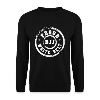 Proud BJJ White Belt - Unisex Sweatshirt - black - Front - Alina (178cm) & Michal (187cm)