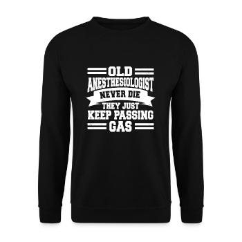 Old Anesthesiologist Never Die - Unisex Pullover - Schwarz - Vorne - Alina (178cm) & Michal (187cm)