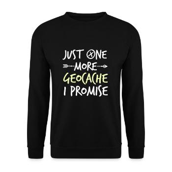 Just One More Geocache I Promise - Unisex Sweatshirt - black - Front - Alina (178cm) & Michal (187cm)