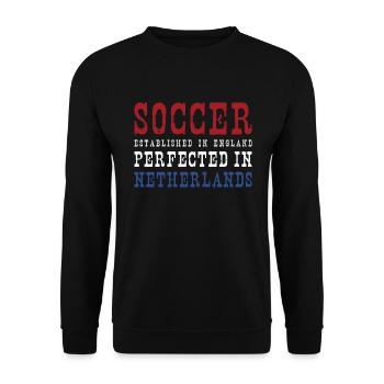 Pays-Bas Football Néerlandais Football Pays-Bas - Sweat-shirt Unisexe - noir - Devant - Alina (178cm) & Michal (187cm)