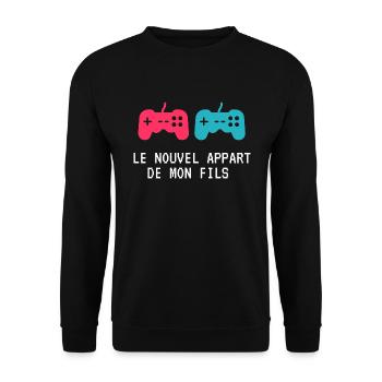 Le nouvel appart de mon fils - Sweat-shirt Unisexe - noir - Devant - Alina (178cm) & Michal (187cm)