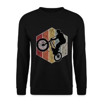 BMX Rad Fahrrad Retro Geschenk Bicycle Motocross - Unisex Pullover - Schwarz - Vorne - Alina (178cm) & Michal (187cm)