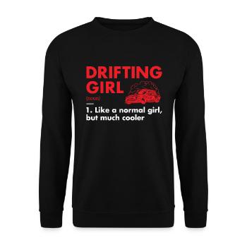 Sport Girl Definition Drifting - Unisex Pullover - Schwarz - Vorne - Alina (178cm) & Michal (187cm)