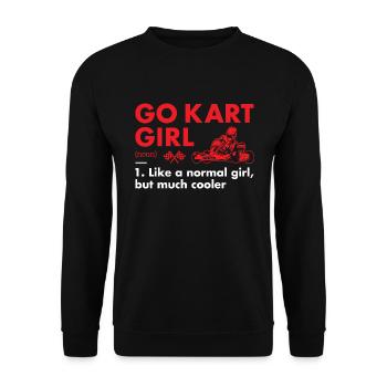 Sport Girl Definition Go Kart - Unisex Pullover - Schwarz - Vorne - Alina (178cm) & Michal (187cm)