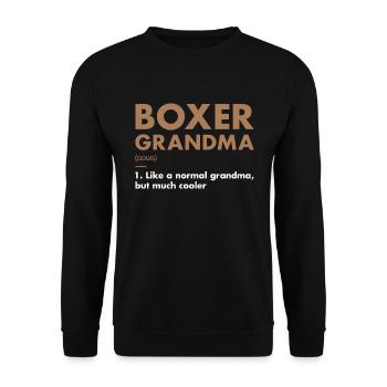 Boxer Grandma Definition - Unisex Sweatshirt - black - Front - Alina (178cm) & Michal (187cm)