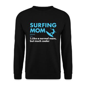 Sport Mom Surfing - Unisex Pullover - Schwarz - Vorne - Alina (178cm) & Michal (187cm)