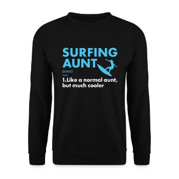 Sport Aunt Surfing - Unisex Pullover - Schwarz - Vorne - Alina (178cm) & Michal (187cm)
