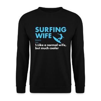 Sport Wife Surfing - Unisex Pullover - Schwarz - Vorne - Alina (178cm) & Michal (187cm)
