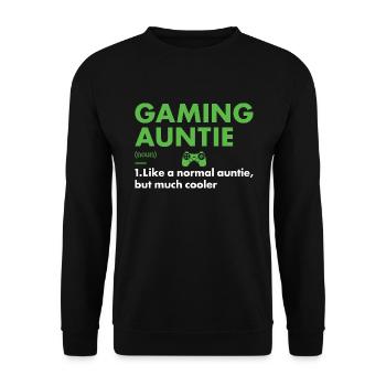 Gamer Auntie Définition Jeux - Sweat-shirt Unisexe - noir - Devant - Alina (178cm) & Michal (187cm)