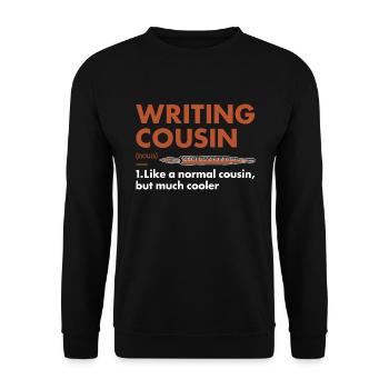 Writer Cousin Definition Writing - Unisex Sweatshirt - black - Front - Alina (178cm) & Michal (187cm)