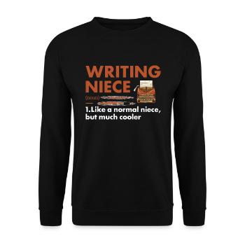 Writer Niece Definition Writing - Unisex Sweatshirt - black - Front - Alina (178cm) & Michal (187cm)