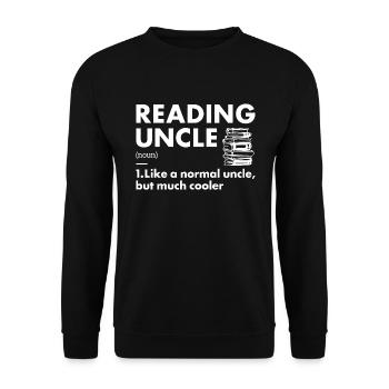 Reader Uncle Definition Reading - Unisex Sweatshirt - black - Front - Alina (178cm) & Michal (187cm)