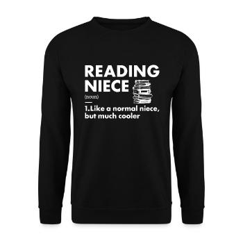 Reader Niece Definition Reading - Unisex Sweatshirt - black - Front - Alina (178cm) & Michal (187cm)