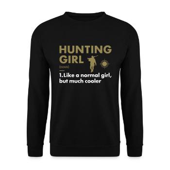 Hunter Girl Definition Hunting - Unisex Sweatshirt - black - Front - Alina (178cm) & Michal (187cm)