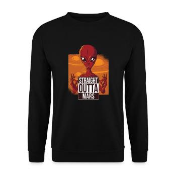 Alien Straight outta mars - Unisex Sweatshirt - black - Front - Alina (178cm) & Michal (187cm)