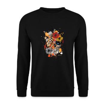 Tête de crâne de tigre - Sweat-shirt Unisexe - noir - Devant - Alina (178cm) & Michal (187cm)