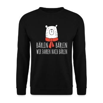 BÄRLIN | We drive to Berlin | Capital Bear - Unisex Sweatshirt - black - Front - Alina (178cm) & Michal (187cm)