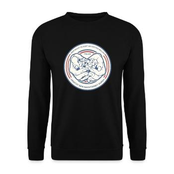 PILLEN | Lustiger Spruch Hände Tabletten - Unisex Pullover - Schwarz - Vorne - Alina (178cm) & Michal (187cm)