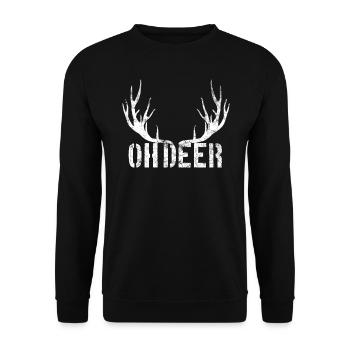 Chemise de chasse au cerf "OH Deer" - Sweat-shirt Unisexe - noir - Devant - Alina (178cm) & Michal (187cm)