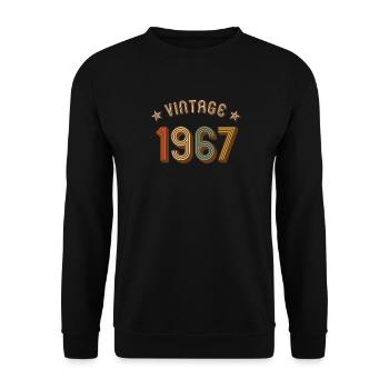 1967 vintage retro vintage birth year birthday - Unisex Sweatshirt - black - Front - Alina (178cm) & Michal (187cm)