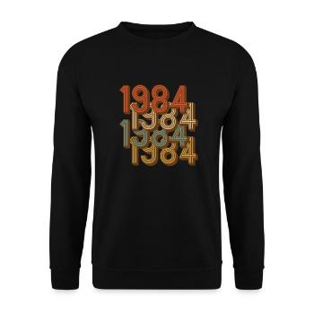 1984 millésime millésime rétro - Sweat-shirt Unisexe - noir - Devant - Alina (178cm) & Michal (187cm)