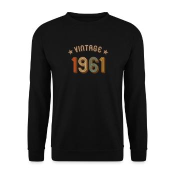 1961 millésime rétro millésime année de naissance anniversaire - Sweat-shirt Unisexe - noir - Devant - Alina (178cm) & Michal (187cm)