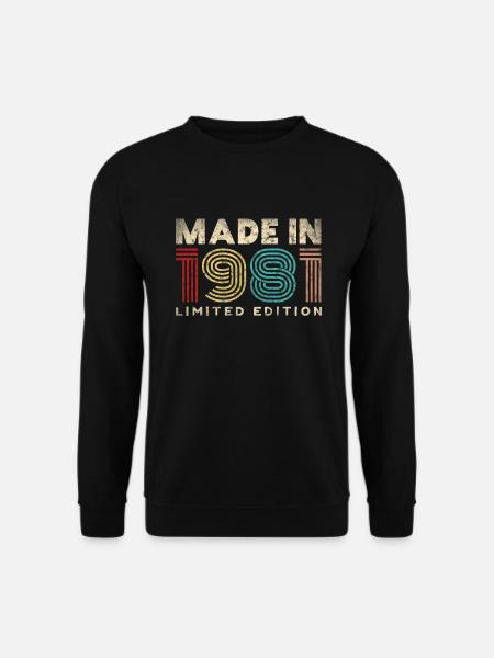 Made in vintage 1981 birthday gift 41 years - Unisex Sweatshirt - black