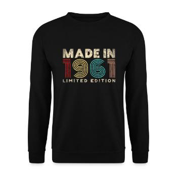 Made in vintage 1961 birthday gift 61 years - Unisex Sweatshirt - black - Front - Alina (178cm) & Michal (187cm)