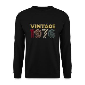 Vintage 1976 Birthday Gift 46 years - Unisex Sweatshirt - black - Front - Alina (178cm) & Michal (187cm)