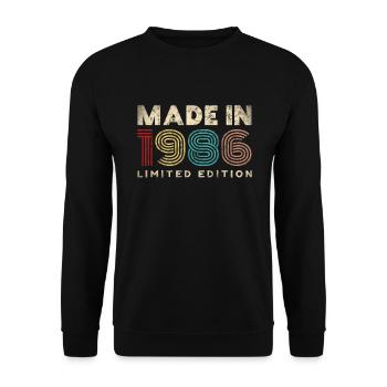 Made in vintage 1986 birthday gift 36 years - Unisex Sweatshirt - black - Front - Alina (178cm) & Michal (187cm)
