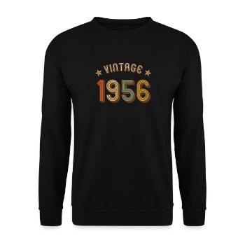 1956 Jahrgang Vintage Retro - Unisex Pullover - Schwarz - Vorne - Alina (178cm) & Michal (187cm)
