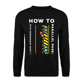 Auto stationnement Auto-école - Sweat-shirt Unisexe - noir - Devant - Alina (178cm) & Michal (187cm)
