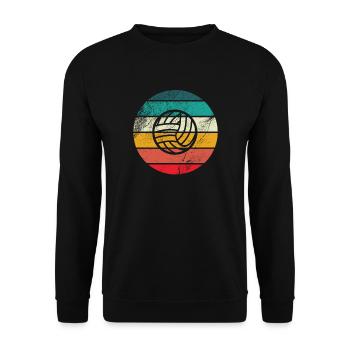 Beach Volleyball Volleyballer - Retro Volleyball - Unisex Pullover - Schwarz - Vorne - Alina (178cm) & Michal (187cm)