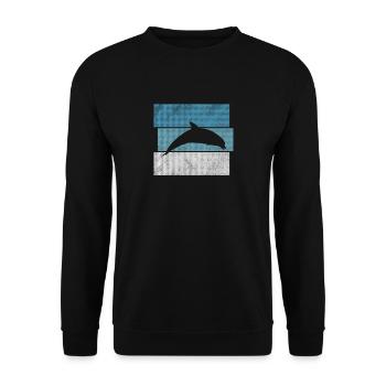 Dolphin Dolphins Marine Animals Swimming Sea Dolphins - Unisex Sweatshirt - black - Front - Alina (178cm) & Michal (187cm)