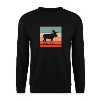 Nature Paysage Moose Deer Vintage Rétro - Sweat-shirt Unisexe - noir - Devant - Alina (178cm) & Michal (187cm)