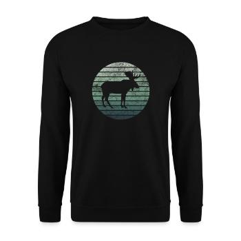 Moose Retro Vintage Style Idée cadeau - Sweat-shirt Unisexe - noir - Devant - Alina (178cm) & Michal (187cm)