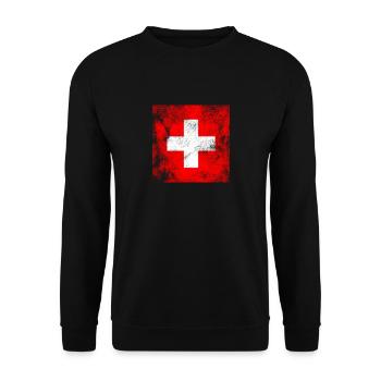 Drapeau de la Suisse - Sweat-shirt Unisexe - noir - Devant - Alina (178cm) & Michal (187cm)