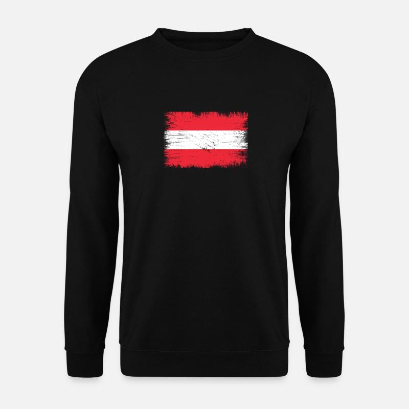 Österreich Flagge - Unisex Pullover - Schwarz
