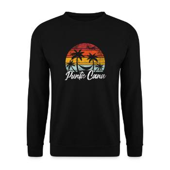 Punta Cana - Dominican Republic Souvenir Retro - Unisex Sweatshirt - black - Front - Alina (178cm) & Michal (187cm)