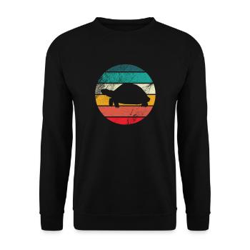 Turtle Turtles Retro Gift - Unisex Sweatshirt - black - Front - Alina (178cm) & Michal (187cm)
