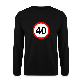 40 Jahre Geburtstag Geschenkidee - Unisex Pullover - Schwarz - Vorne - Alina (178cm) & Michal (187cm)