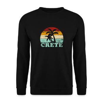 Kreta Griechenland Urlaub Retro Sunset Crete - Unisex Pullover - Schwarz - Vorne - Alina (178cm) & Michal (187cm)