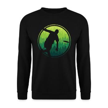 Discgolf Spieler Disc Golf Discgolfspieler - Unisex Pullover - Schwarz - Vorne - Alina (178cm) & Michal (187cm)