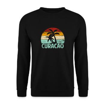 Curacao Caribbean Holiday Travel Souvenir Gift - Unisex Sweatshirt - black - Front - Alina (178cm) & Michal (187cm)
