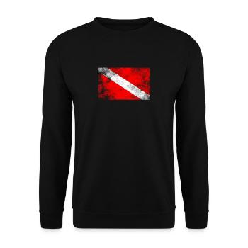Taucherflagge Tauchen Flagge Taucher Geschenk - Unisex Pullover - Schwarz - Vorne - Alina (178cm) & Michal (187cm)
